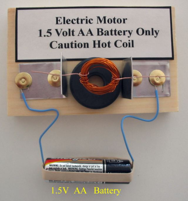 Electric Motor with Battery Connected